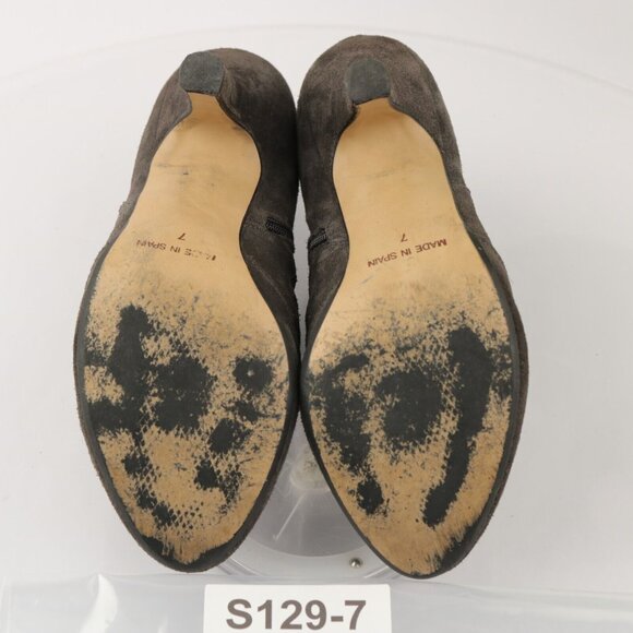 Steve Madden Womens Boot Size 7 Taupe Gray Suede Cutouts High Heel Bootie - Picture 11 of 12